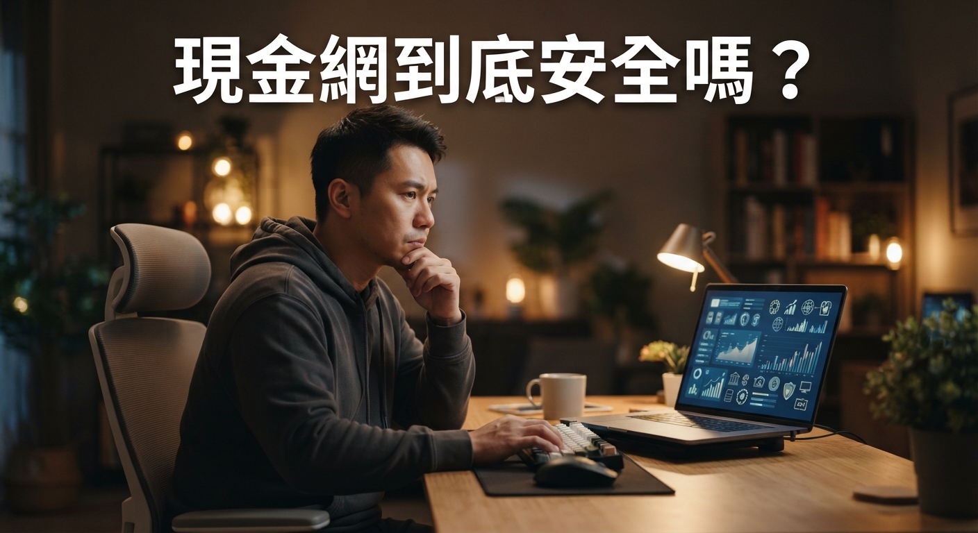 一名男子正坐在筆記型電腦前,神情專注且略帶思考地看著螢幕。